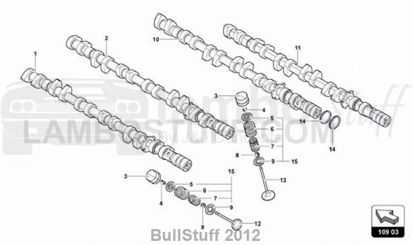 2016 Lamborghini AVENTADOR SV LP750-4 ROADSTER JAPAN CAMSHAFT, VALVES (109.03.00)